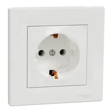 Розетка Schneider Electric 1-а З/К внутр. "ASFORA" бiла (C1) 