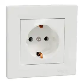 Розетка Schneider Electric 1-а З/К внутр. "ASFORA" бiла (C1) 