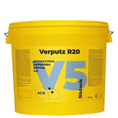 Штукатурка декоративна акрилова короїд SHTOCK V5 Verputz R20, зерно 2,0 мм база C, 25 кг