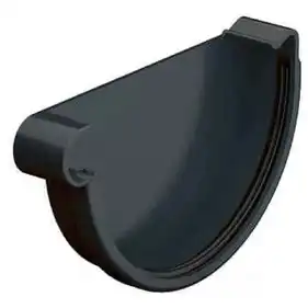 Заглушка желоба левая Galeco PVC  система 90/50 RAL 7021 Графитовый