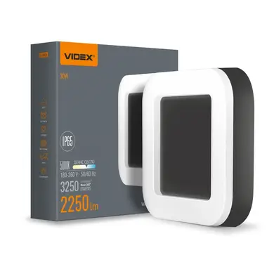 LED светильник ART IP65 квадратный Videx 30W 5000K Black (VL-BHFS-305B)