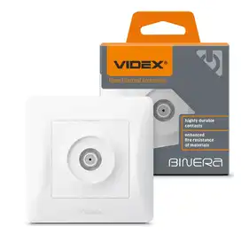 Розетка Videx Binera SAT одинарна супутникова біла (VF-BNSK1SATE-W)