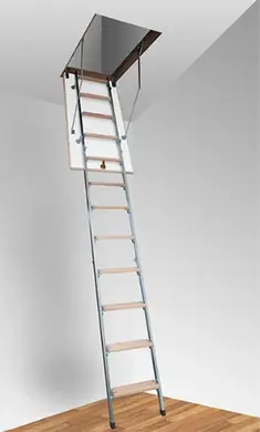 Чердачная лестница Altavilla Metal 4S Termo комбинированная 4-секционная Н270см Pino 90х60см