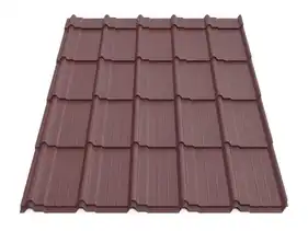 Металочерепиця Будсервіс "Мадера 35" Relief iceCrystal mat Thyssen krupp 0.50 mm RAL 3005 Червоний