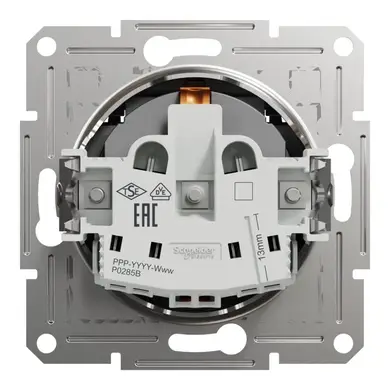 Розетка Schneider Electric 1-я З/К внутр. с крышкой "ASFORA" антрацит (C1) 