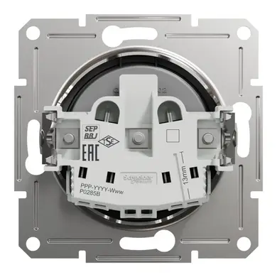 Розетка Schneider Electric 1-я без З/К внутр. "ASFORA" антрацит (C1) 