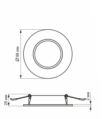 LED світильник Videx Back вбудований круглий 4W 5000K (VL-DLBR-045)