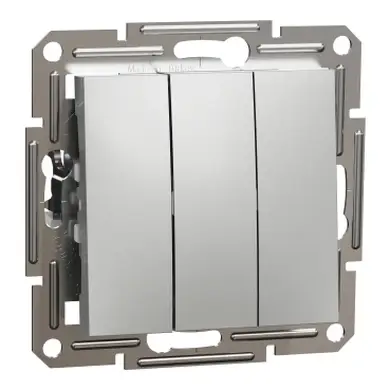 Выключатель Schneider Electric 3-кл. внутр. "ASFORA алюминий (C2) 