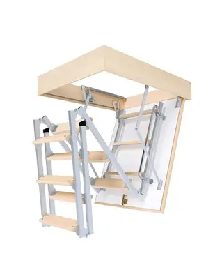Горищні сходи Bukwood COMPACT Metal Mini 4-секційні Н265см 80х80 см