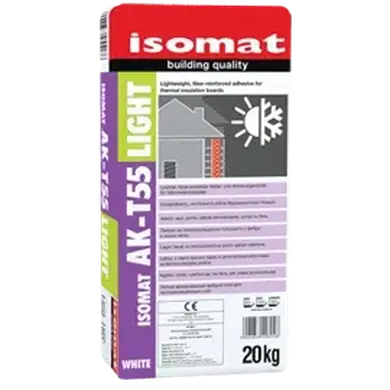 Полімерцементний клей для теплоізоляційних плит Isomat ISOMAT AK-T55 LIGHT 20 кг, білий
