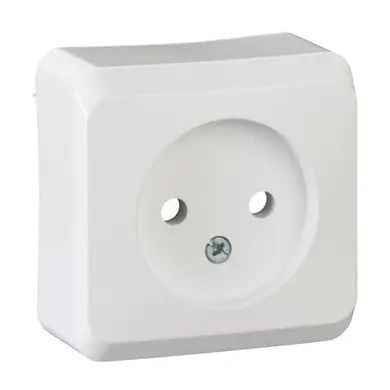 Розетка Schneider Electric 1-ая без С/К внеш. IP20 "Prima" белая (С1) 