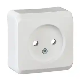 Розетка Schneider Electric 1-ая без С/К внеш. IP20 "Prima" белая (С1) 