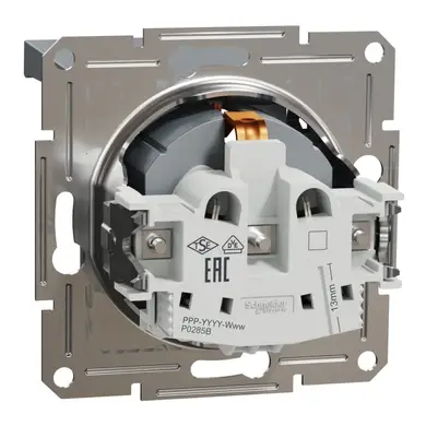 Розетка Schneider Electric 1-а З/К внутр. з кришкою "ASFORA" сталь (C2) 