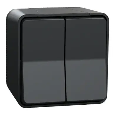 Вимикач Schneider Electric 2-кл. зовн.прохідний IP55 "MUREVA S" чорний (10А) (C2) 