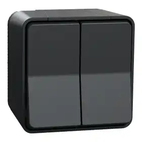 Вимикач Schneider Electric 2-кл. зовн.прохідний IP55 "MUREVA S" чорний (10А) (C2) 
