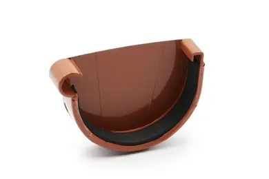 Заглушка ринви ліва RainWay система 90/75 RAL 8004 Цегляний