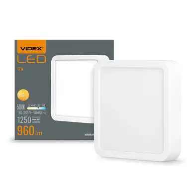 LED светильник Videx накладной квадрат 12W 5000K White (VL-DLSS-125)