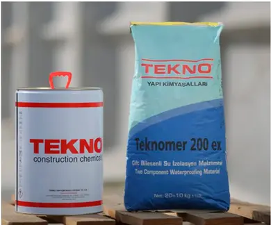 Двокомпонентна еластична полімер-цементна гідроізоляція TEKNO Teknomer 200 EX Комплект 20 кг + 10 л