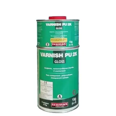 Полиуретановый защитный лак Isomat VARNISH-PU 2K Gloss Комплект (А+В) 1 кг, прозрачный