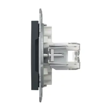 Розетка Schneider Electric комп. подвійна RJ-45 кат.6 UTP внутр. без рамки"ASFORA" антрацит (C3)