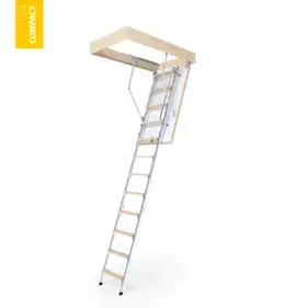Горищні сходи Bukwood COMPACT Metal Standard 3-секційні Н280см 110х70 см