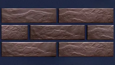 Фасадная термопанель с клинкерной плиткой КерамТерм Cerrad Коричневая рустикальная 80 ПСБС