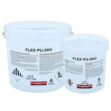 Поліуретановий герметик для швів Isomat FLEX PU-2KH Комплект (А+В) 5 кг, сірий