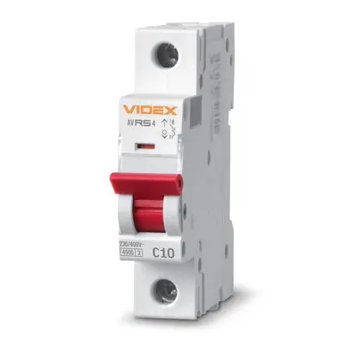 Автоматический выключатель Videx Resist RS4 1Р 10А С 4,5кА