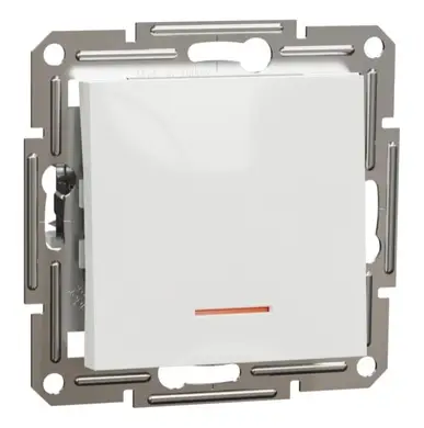 Выключатель Schneider Electric 1-кл. внутр. с подсветкой "ASFORA" без рамки белый 