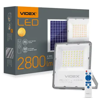 LED прожектор автономный Videx 2800Lm 5000K (VL-FSO-1005)