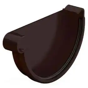 Заглушка ринви ліва Galeco PVC  система 90/50 RAL 8019 Темно-коричневий