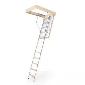 Горищні сходи Bukwood Luxe Metal Standard 3-секційні Н280см 110х90 см