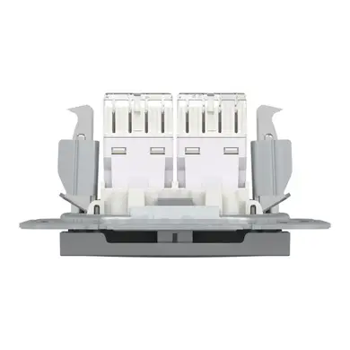 Розетка Schneider Electric комп. двойная RJ-45 внутр. "ASFORA" без рамки сталь (C2) 