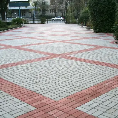 Тротуарная плитка Золотой Мандарин Кирпич стандартный 60 Красный фаска 200х100