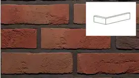 Угловые элементы Loft Brick Бельгийский кирпич 08 Красный 222/100 x 71х15 мм