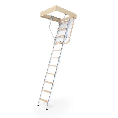 Горищні сходи Bukwood ECO+ Metal Mini 4-секційні Н265см 80х80 см