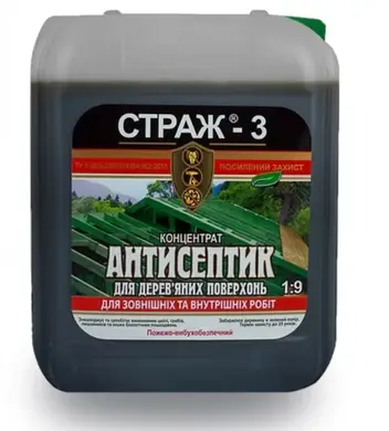 Концентрат жидкий 1:9, антисептик зеленый STRAZH Страж - 3 5 л