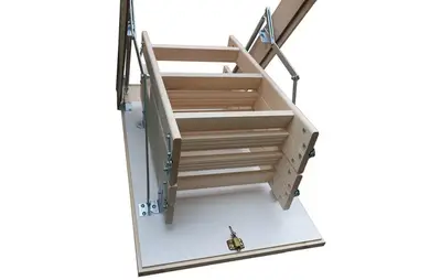 Горищні сходи Bukwood COMPACT Mini дерев'яні 4-секційні Н280см 90х70 см