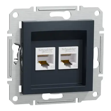 Розетка Schneider Electric комп. двойная RJ-45 внутр. "ASFORA" без рамки антрацит (C2) 