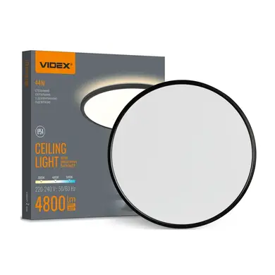 LED Cвітильник Videx з декоративною підсвіткою DL5R 44W 3000K-4000K-5000K Black (VL-DL5R-44CB)
