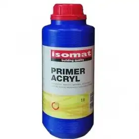 Силикон-акриловая грунтовка Isomat PRIMER-ACRYL 1 л, прозрачный желтоватый
