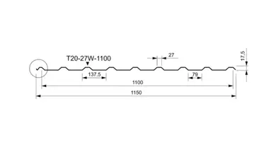 Профнастил RUUKKI Ruukki 50 Plus T20-27W RR887 Каштан