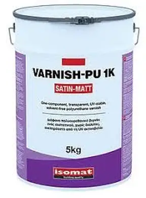 Поліуретановий захисний лак Isomat VARNISH-PU 1K 5 кг, прозорий