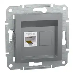 Розетка Schneider Electric комп. RJ-45 внутр. "ASFORA" без рамки сталь (C2) 