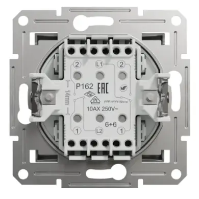 Вимикач Schneider Electric 2-кл. внутр. прохідний "ASFORA" без рамки алюміній (C1) 