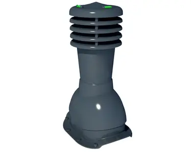 Вентиляционный выход Krono-Plast KBR Ø125 для металлочерепицы не изолироваанный графит