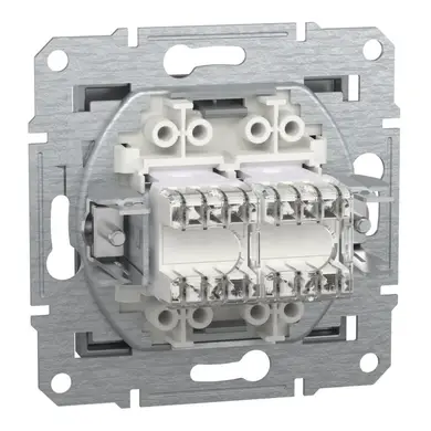 Розетка Schneider Electric комп. двойная RJ-45 внутр. "ASFORA" без рамки сталь (C2) 