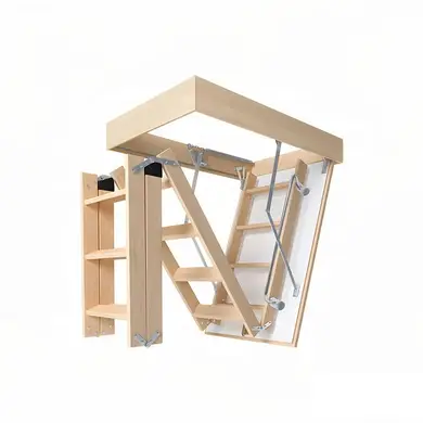 Чердачная лестница Bukwood COMPACT Long деревянные 4-секционные Н305см 110x60 см