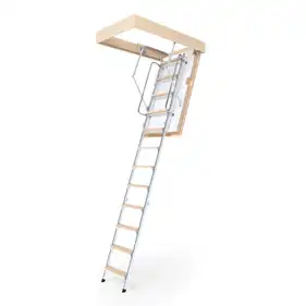 Горищні сходи Bukwood Double Luxe Metal Standard 3-секційні Н280см 120х90 см