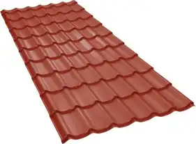 Металочерепиця GOOD ROOF Classic Roof 350/15,матполіестер 0,43мм  2-х Україна Zn 100 RAL 3000 Червоний